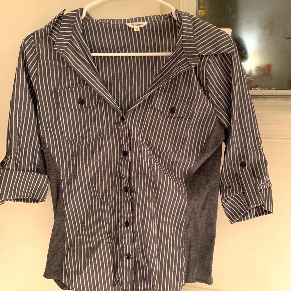 Women's Casual Short Sleeve Button Down Shirt